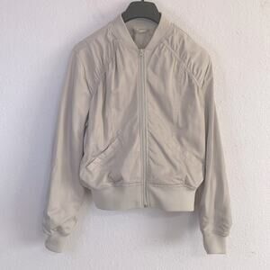 Zella Women Blush Pink Cropped Bomber Jacket Size S